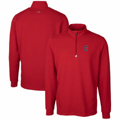 Cleveland Guardians Cutter & Buck Traverse Stretch Quarter-Zip Pullover Top - Red Pullover