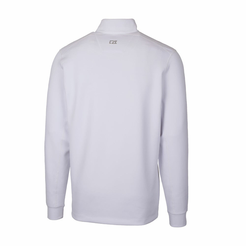 Cleveland Guardians Cutter & Buck Traverse Stretch Quarter-Zip Pullover Top - White Pullover