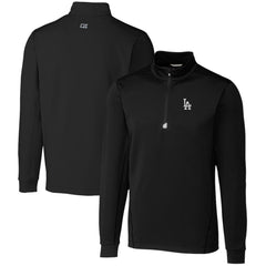 Los Angeles Dodgers Cutter & Buck Traverse Stretch Quarter-Zip Pullover Top - Black Pullover
