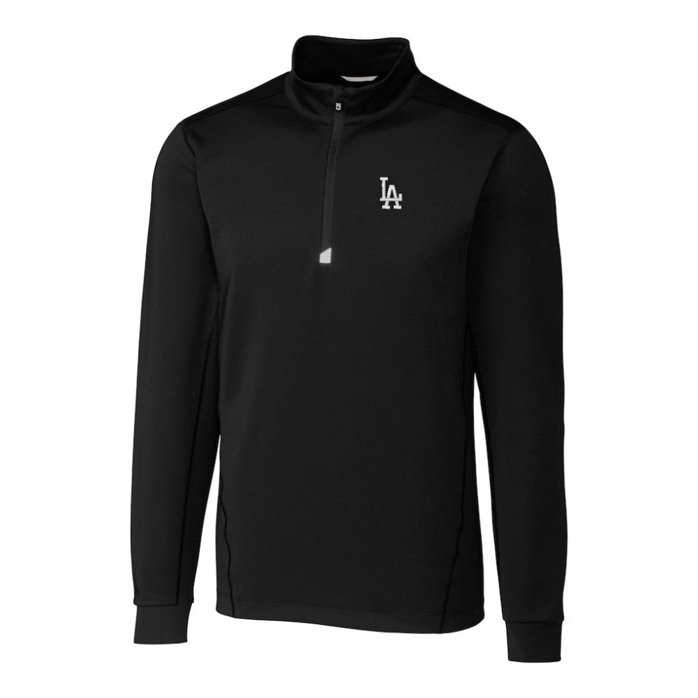 Los Angeles Dodgers Cutter & Buck Traverse Stretch Quarter-Zip Pullover Top - Black Pullover