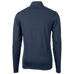 Atlanta Braves Cutter & Buck Virtue Eco Pique Recycled Quarter-Zip Pullover Top - Navy Pullover