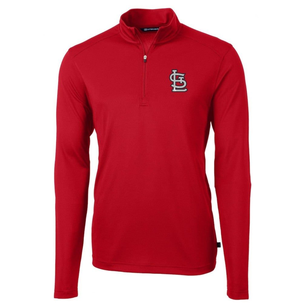 St. Louis Cardinals Cutter & Buck Virtue Eco Pique Recycled Quarter-Zip Pullover Top - Red Pullover