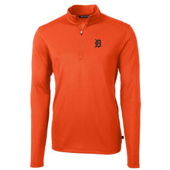 Detroit Tigers Cutter & Buck Virtue Eco Pique Recycled Quarter-Zip Pullover Top - Orange Pullover
