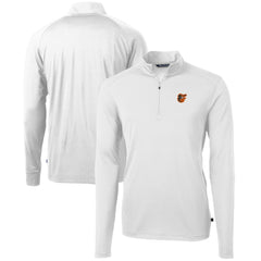 Baltimore Orioles Cutter & Buck Virtue Eco Pique Recycled Quarter-Zip Pullover Top - White Pullover