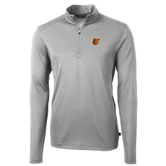 Baltimore Orioles Cutter & Buck Virtue Eco Pique Recycled Quarter-Zip Pullover Top - Gray Pullover