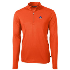 Houston Astros Cutter & Buck Virtue Eco Pique Recycled Quarter-Zip Pullover Top - Orange Pullover