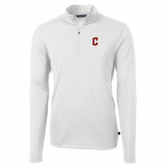 Cleveland Guardians Cutter & Buck Virtue Eco Pique Recycled Quarter-Zip Pullover Top - White Pullover