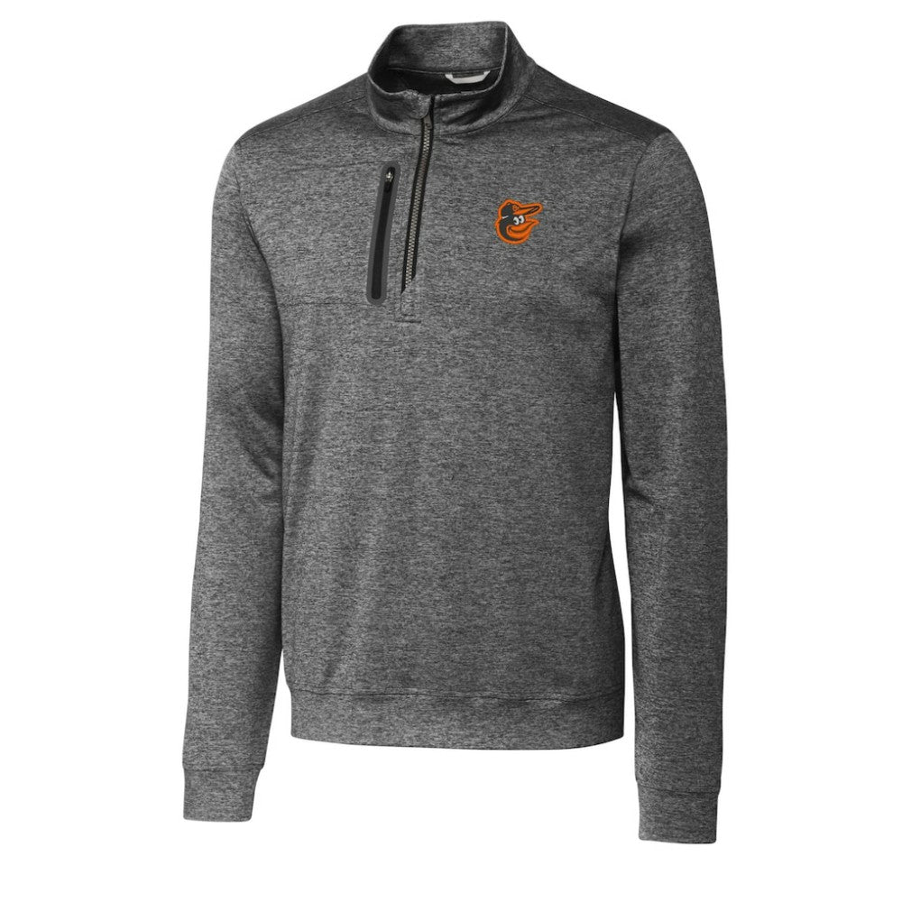 Baltimore Orioles Cutter & Buck Stealth Heathered Quarter-Zip Pullover Top - Gray Pullover