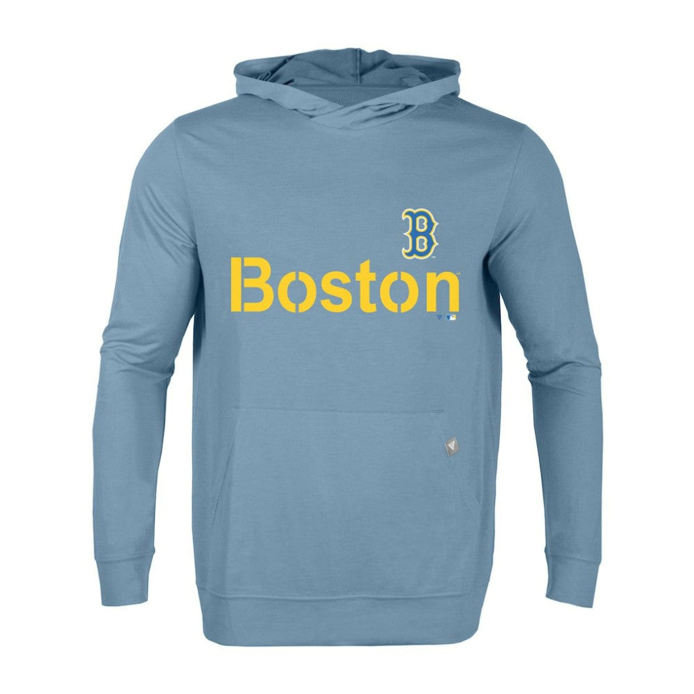 Boston Red Sox Levelwear City Connect Relay Core Logo Pullover Hoodie - Light Blue Hoodies
