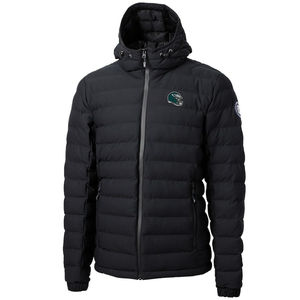 Philadelphia Eagles Cutter & Buck Helmet Mission Ridge Repreve Eco Insulated Puffer Full-Zip Jacket Black