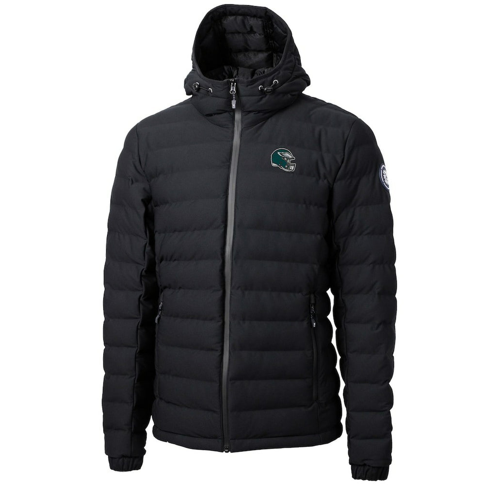 Philadelphia Eagles Cutter & Buck Helmet Mission Ridge Repreve Eco Insulated Puffer Full-Zip Jacket Black