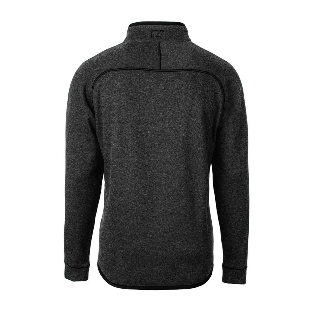Las Vegas Raiders Cutter & Buck Helmet Mainsail Sweater-Knit Half-Zip Pullover Jacket Charcoal