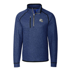 Los Angeles Chargers Cutter & Buck Helmet Mainsail Sweater-Knit Half-Zip Pullover Jacket Blue