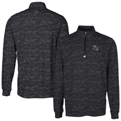 Pittsburgh Steelers Cutter & Buck Helmet Traverse Camo Print Stretch Quarter-Zip Pullover Top Black