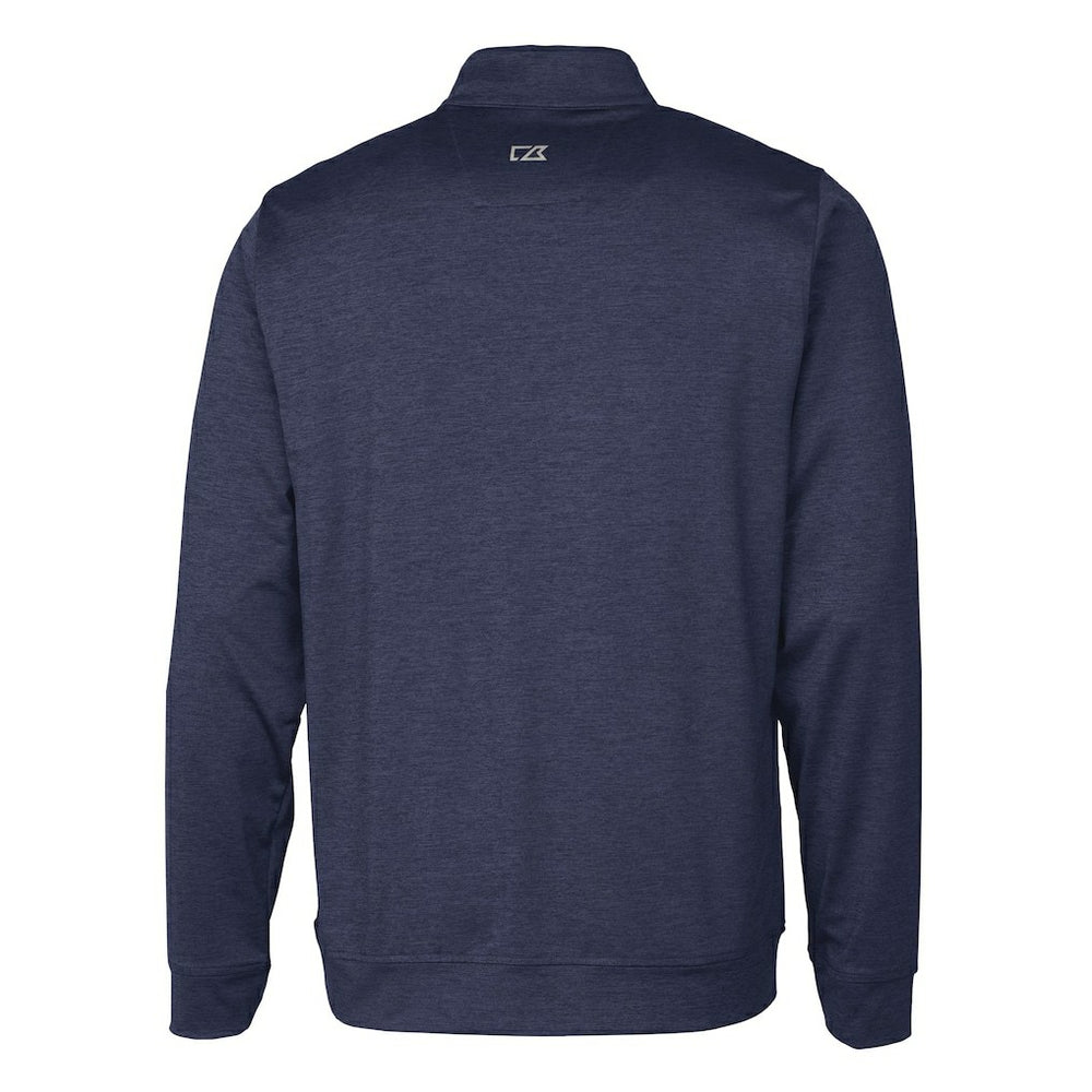 Chicago Bears Cutter & Buck Helmet Stealth Heathered Quarter-Zip Pullover Top Navy
