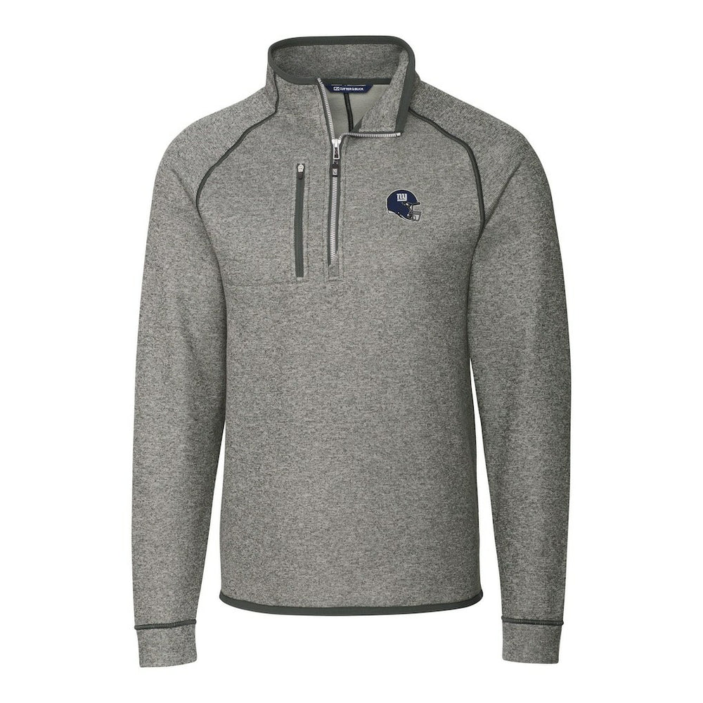 New York Giants Cutter & Buck Helmet Mainsail Sweater-Knit Half-Zip Pullover Jacket Silver
