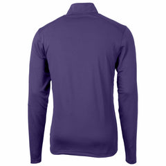 Minnesota Vikings Cutter & Buck Helmet Virtue Eco Pique Recycled Quarter-Zip Pullover Top Purple