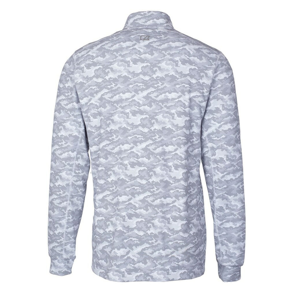 Green Bay Packers Cutter & Buck Helmet Traverse Camo Print Stretch Quarter-Zip Pullover Top Charcoal