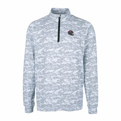 Tampa Bay Buccaneers Cutter & Buck Helmet Traverse Camo Print Stretch Quarter-Zip Pullover Top Charcoal