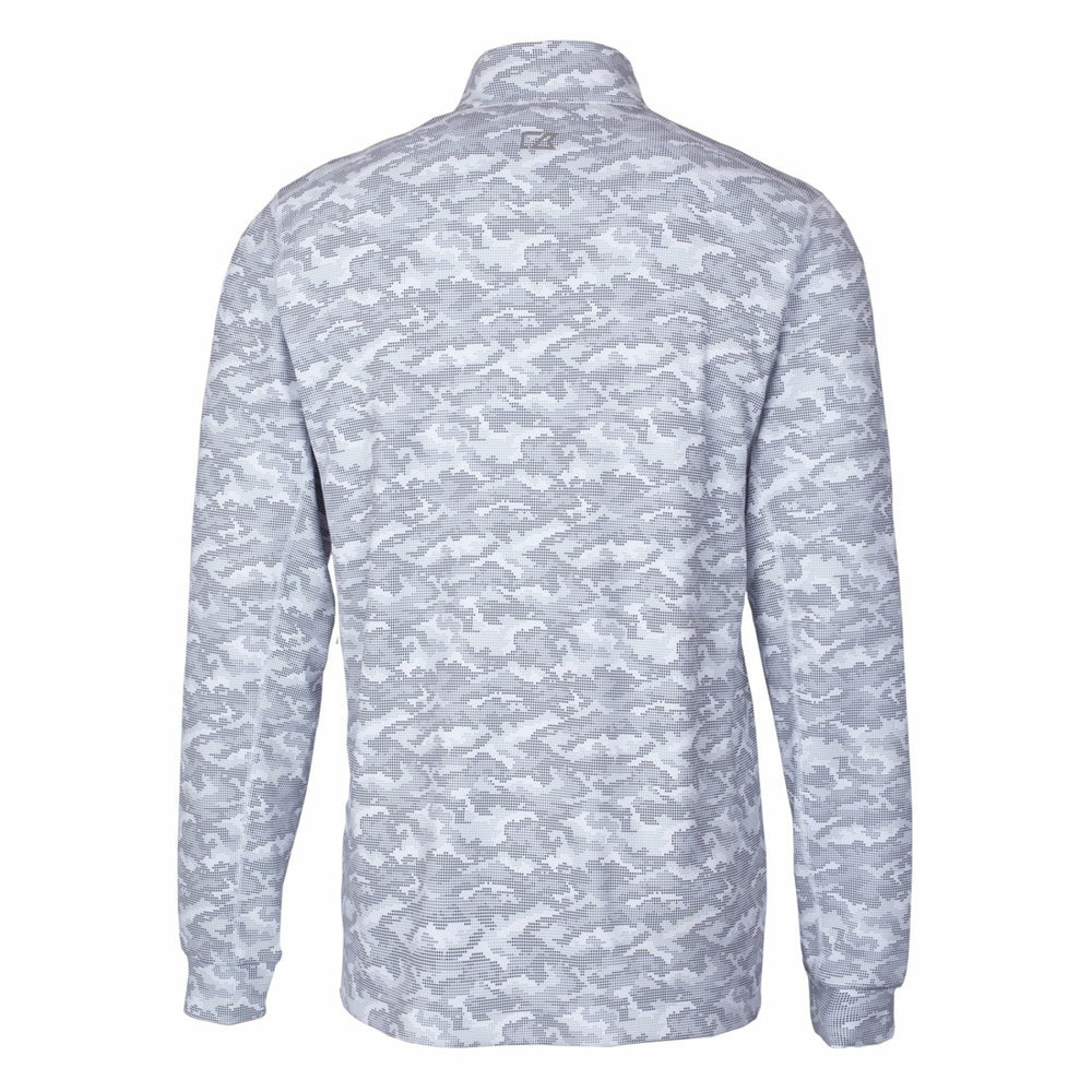 Tampa Bay Buccaneers Cutter & Buck Helmet Traverse Camo Print Stretch Quarter-Zip Pullover Top Charcoal