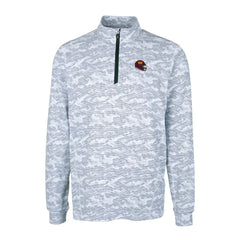 Washington Commanders Cutter & Buck Helmet Traverse Camo Print Stretch Quarter-Zip Pullover Top Charcoal