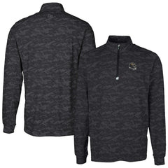 Baltimore Ravens Cutter & Buck Helmet Traverse Camo Print Stretch Quarter-Zip Pullover Top Black