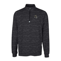 Baltimore Ravens Cutter & Buck Helmet Traverse Camo Print Stretch Quarter-Zip Pullover Top Black