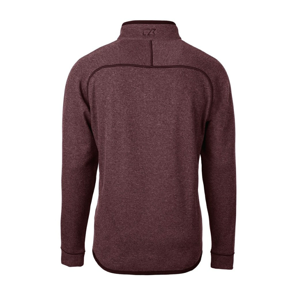 Washington Commanders Cutter & Buck Helmet Mainsail Sweater-Knit Half-Zip Pullover Jacket Burgundy