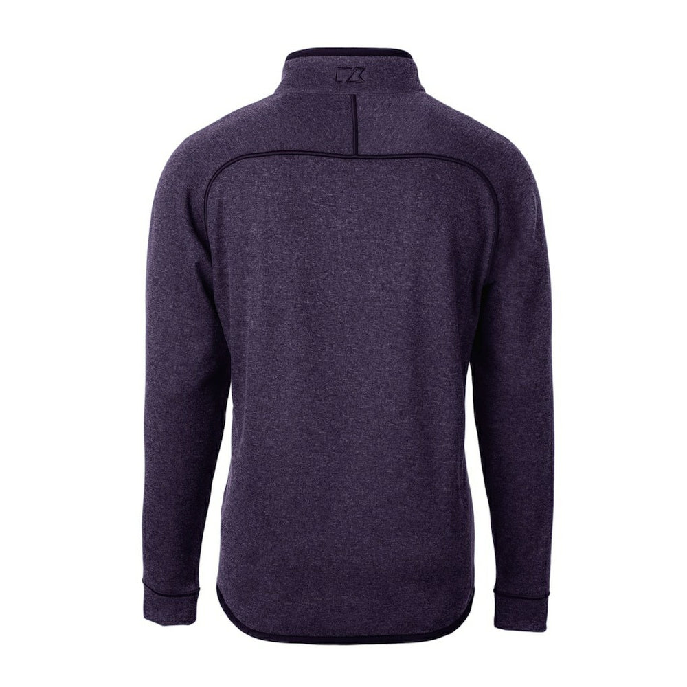Baltimore Ravens Cutter & Buck Helmet Mainsail Sweater-Knit Half-Zip Pullover Jacket Purple