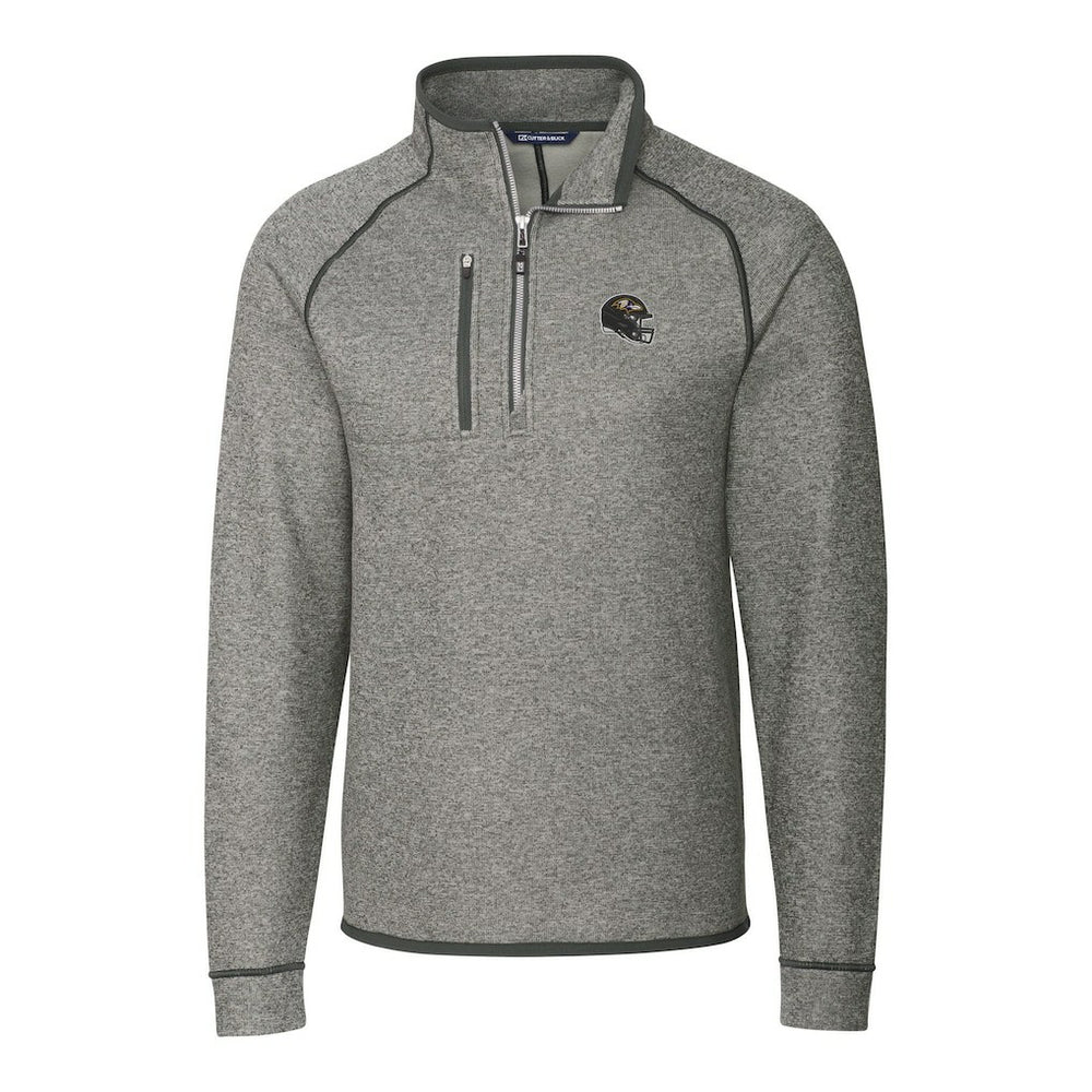Baltimore Ravens Cutter & Buck Helmet Mainsail Sweater-Knit Half-Zip Pullover Jacket Silver