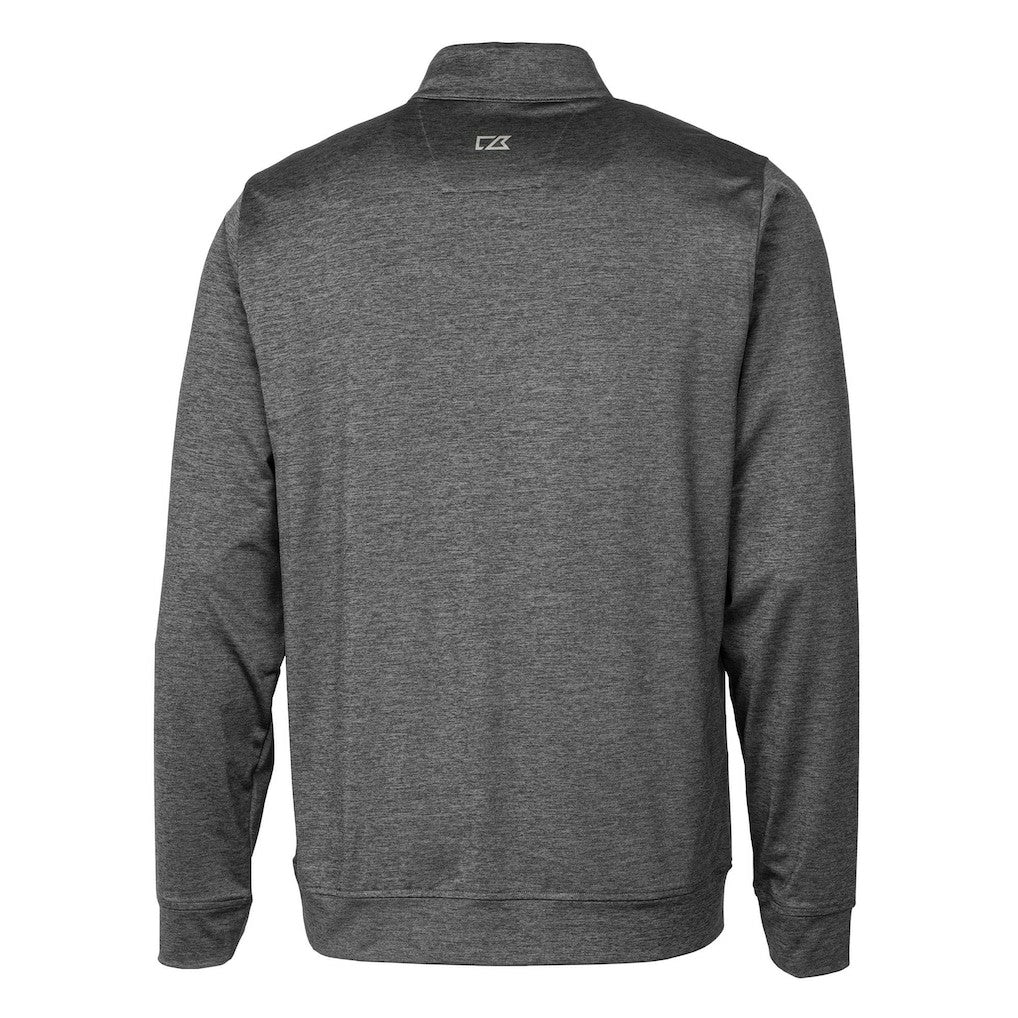 Green Bay Packers Cutter & Buck Helmet Stealth Heathered Quarter-Zip Pullover Top Gray