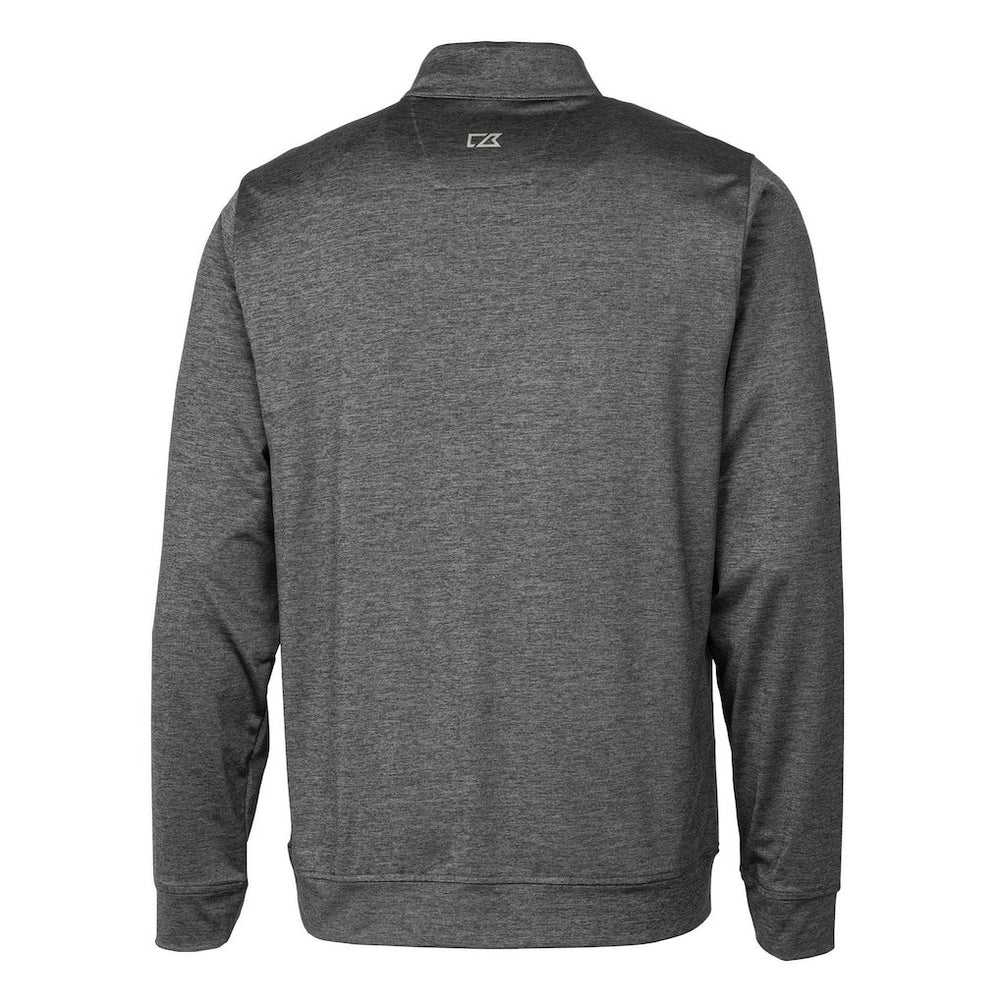Green Bay Packers Cutter & Buck Helmet Stealth Heathered Quarter-Zip Pullover Top Gray