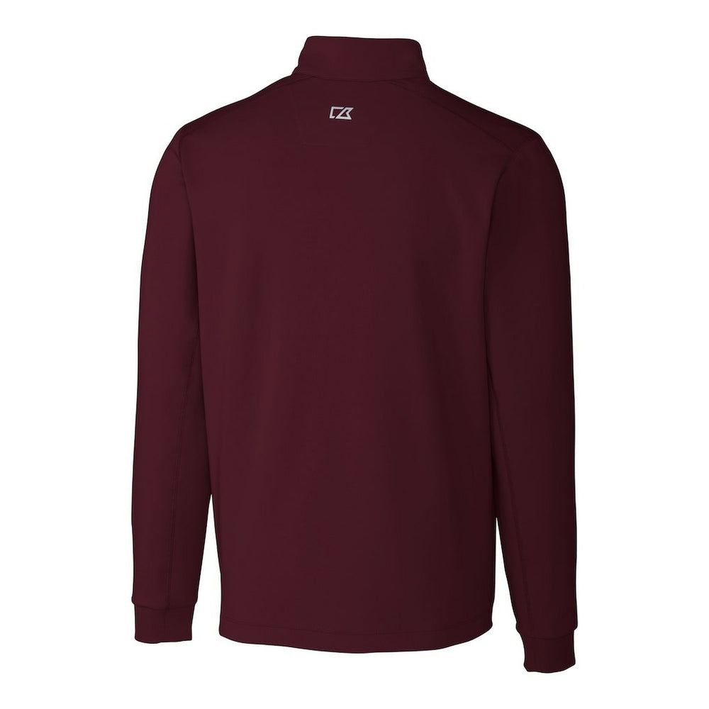 Washington Commanders Cutter & Buck Helmet Traverse Stretch Quarter-Zip Pullover Top Burgundy
