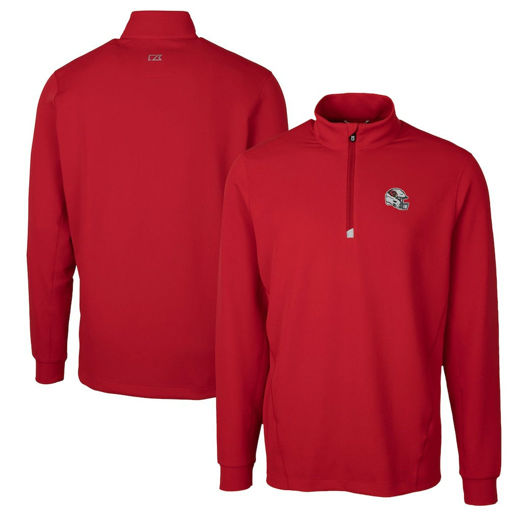 Arizona Cardinals Cutter & Buck Helmet Traverse Stretch Quarter-Zip Pullover Top Cardinal
