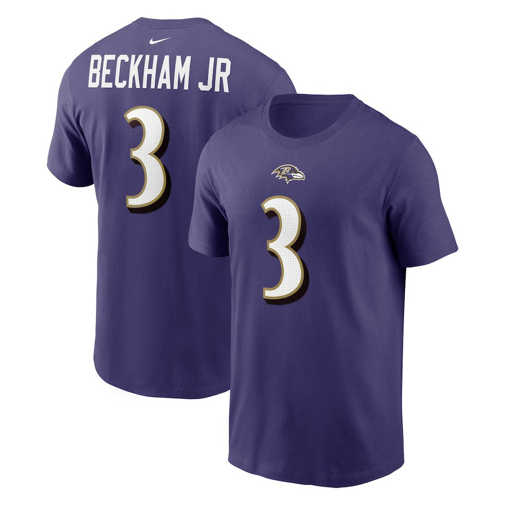Odell Beckham Jr. Baltimore Ravens Player Name & Number T-Shirt Purple