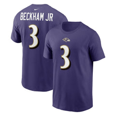 Odell Beckham Jr. Baltimore Ravens Player Name & Number T-Shirt Purple