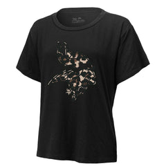 Justin Jefferson Minnesota Vikings Majestic Threads Women's Leopard Player Name & Number T-Shirt Black