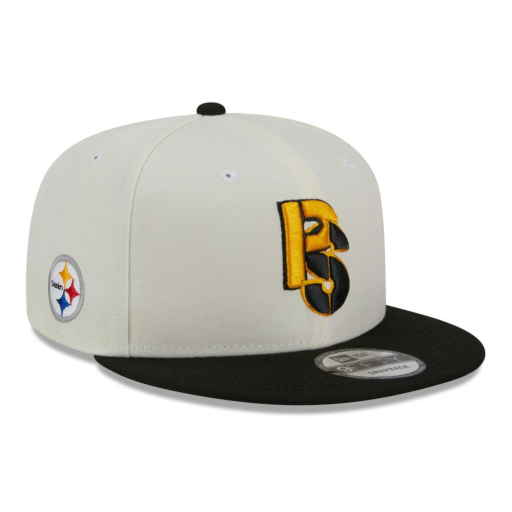 Pittsburgh Steelers New Era City Originals 9FIFTY Snapback Hat Cream/Black