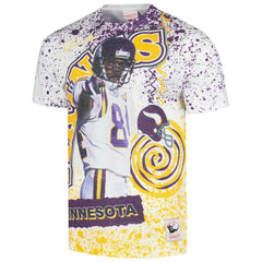 Randy Moss Minnesota Vikings Retired Player Name & Number Burst T-Shirt White