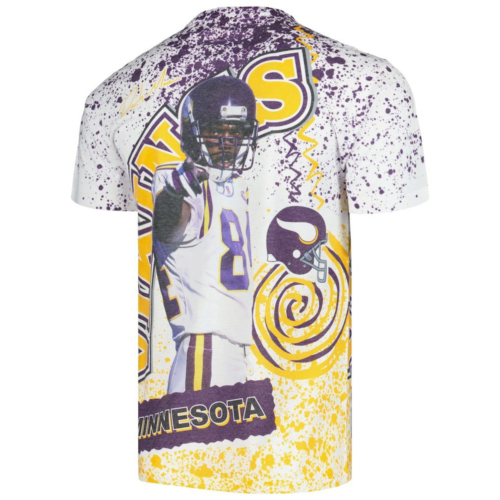 Randy Moss Minnesota Vikings Retired Player Name & Number Burst T-Shirt White