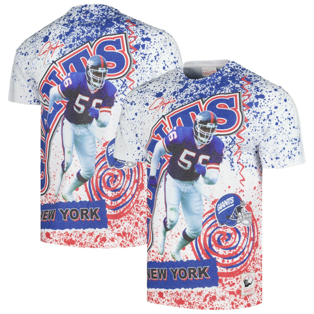 New York Giants Retired Player Name & Number Burst T-Shirt White
