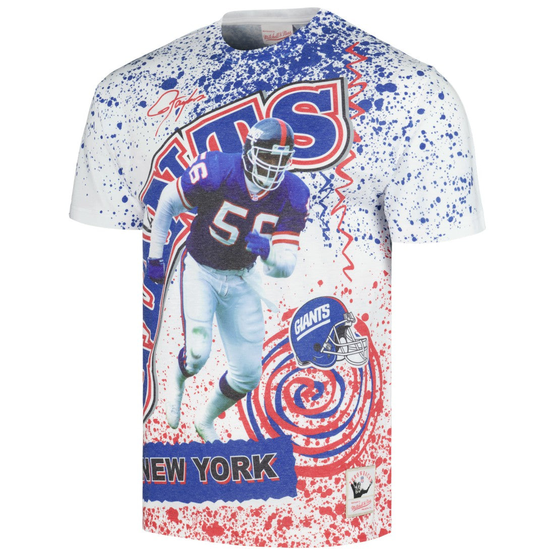 New York Giants Retired Player Name & Number Burst T-Shirt White