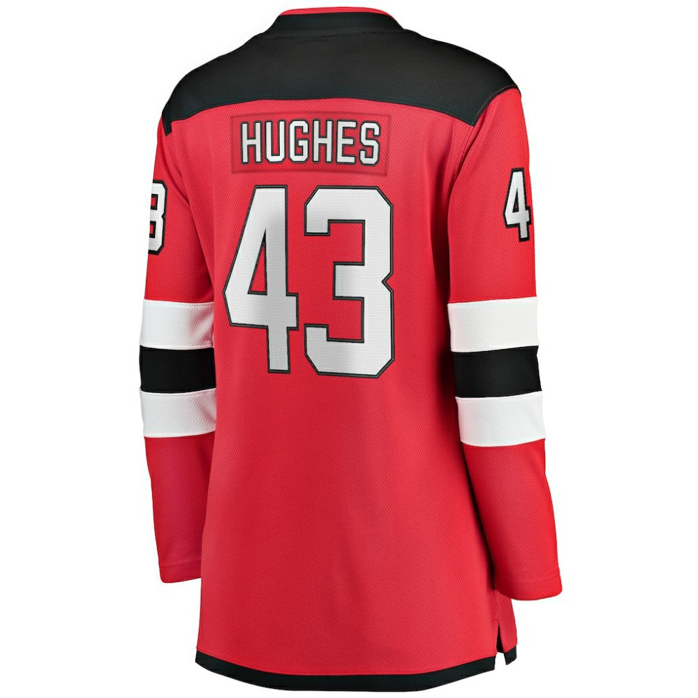 NHL Luke Hughes New Jersey Devils Fanatics Women's Home Breakaway Player Jersey - Red