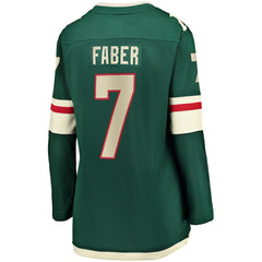 NHL Brock Faber Minnesota Wild Fanatics Women's Home Breakaway Player Jersey - Green