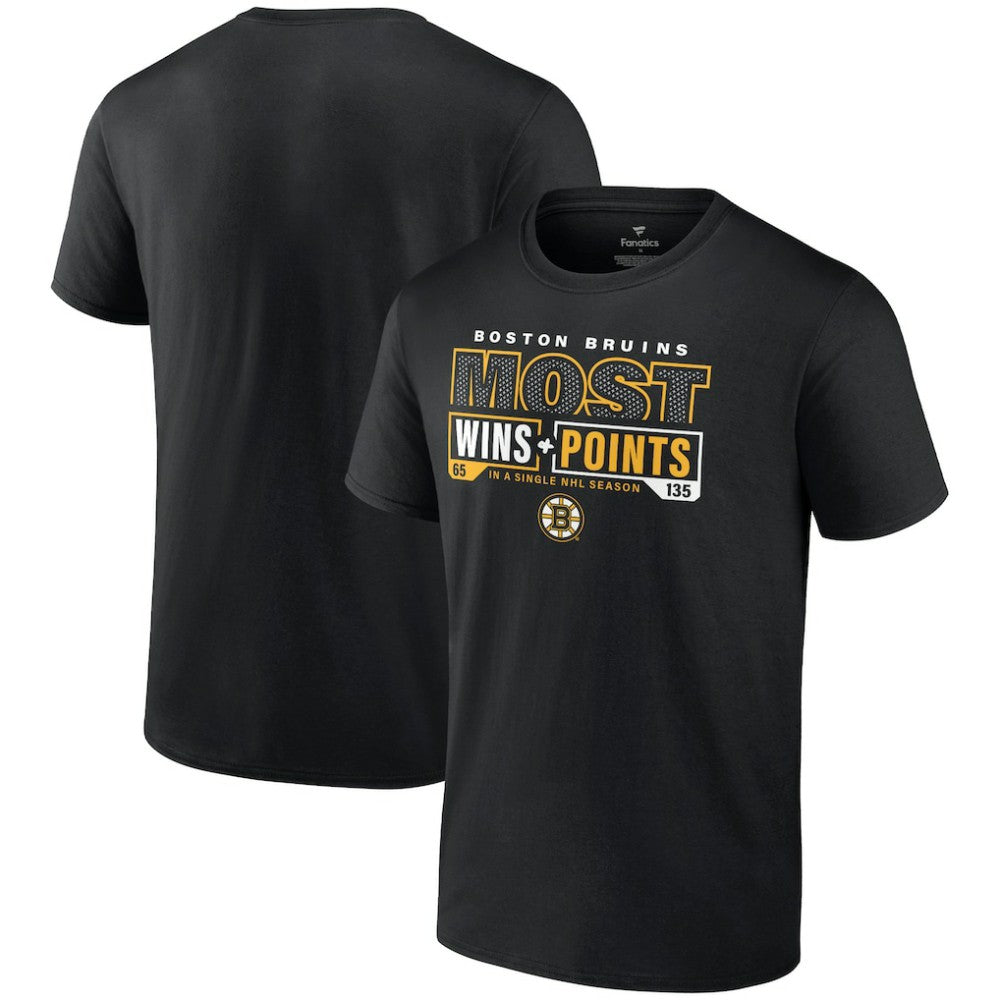 NHL Boston Bruins Most Ever NHL Wins & Points T-Shirt - Black
