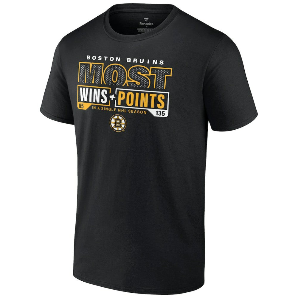 NHL Boston Bruins Most Ever NHL Wins & Points T-Shirt - Black