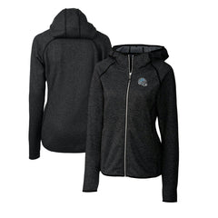Detroit Lions Cutter & Buck Women's Helmet Logo Mainsail Sweater-Knit Full-Zip Hoodie Charcoal