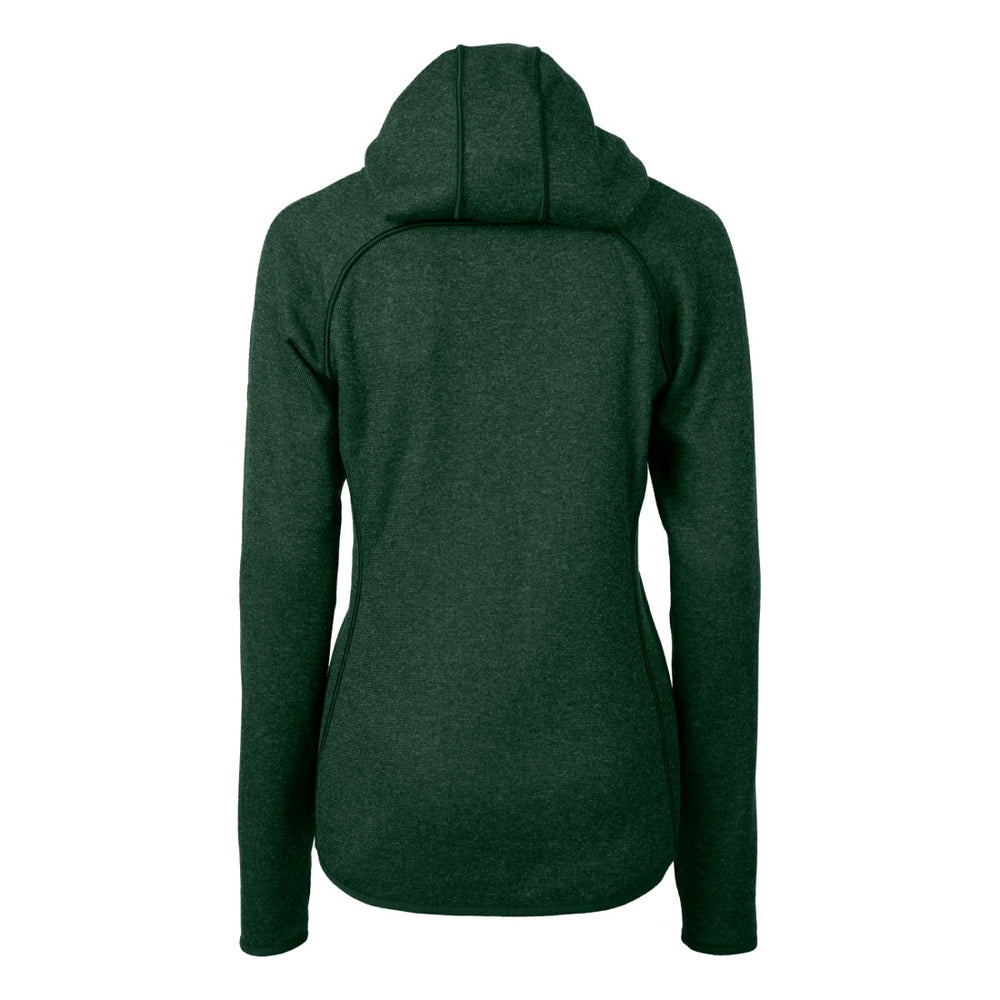 Green Bay Packers Cutter & Buck Women's Helmet Logo Mainsail Sweater-Knit Full-Zip Hoodie Green