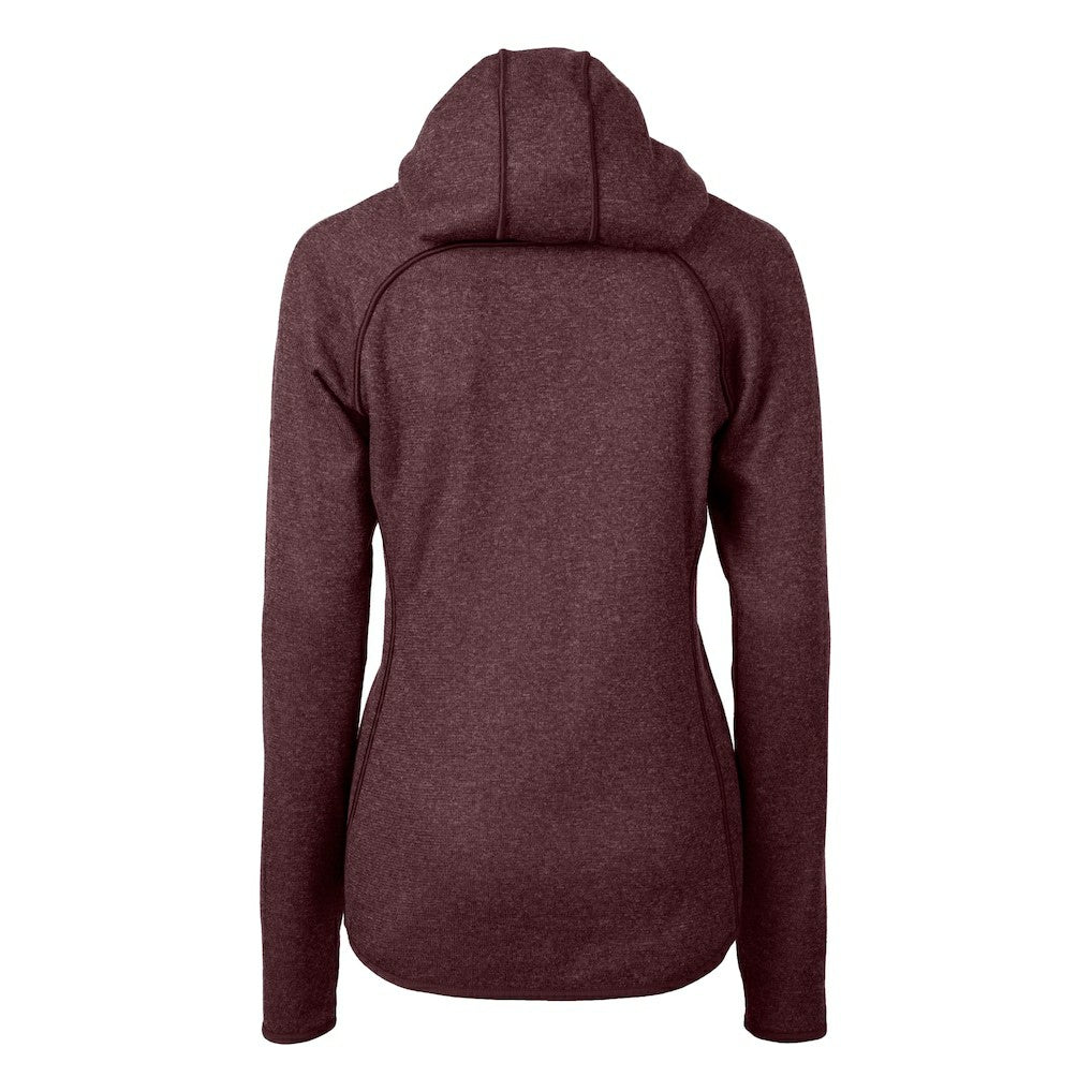 Washington Commanders Cutter & Buck Women's Helmet Logo Mainsail Sweater-Knit Full-Zip Hoodie Burgundy
