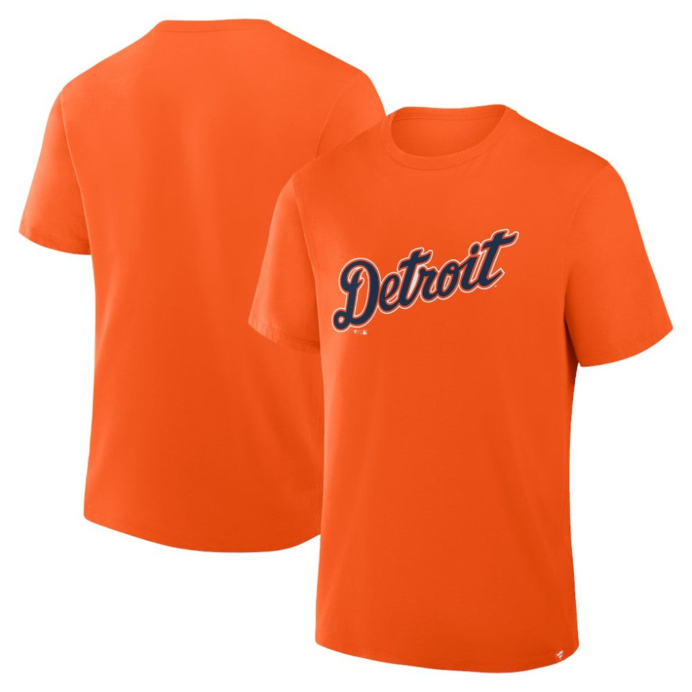 Detroit Tigers Fanatics Wordmark Legacy T-Shirt - Orange T-shirts